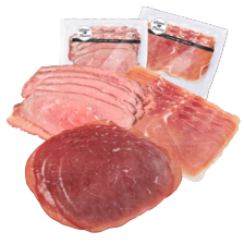 Gegrilde rosbief, runderrookvlees of Serrano ham